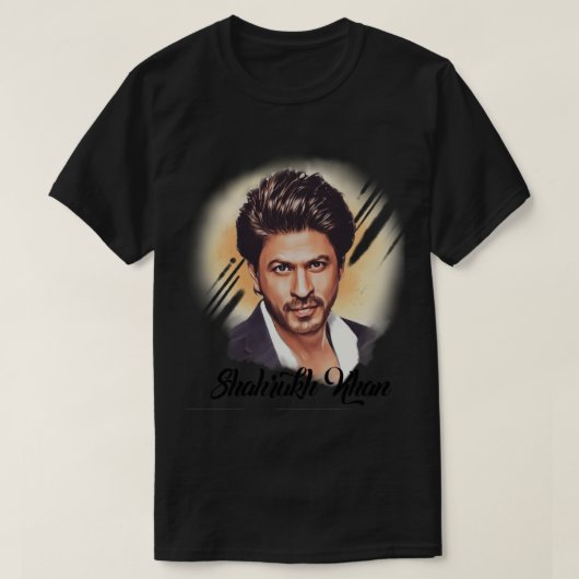 Shahrukh Khan Portretkunst T-shirt (Design voorkant)