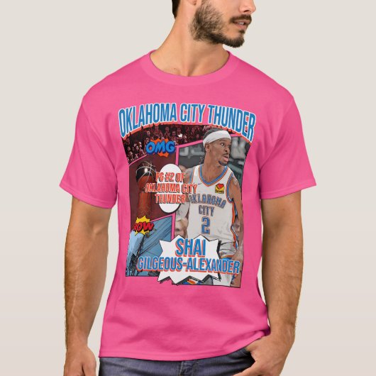 Shai Gilgeous-Alexander Basketball Art Thunder 1 T-shirt (Voorkant)