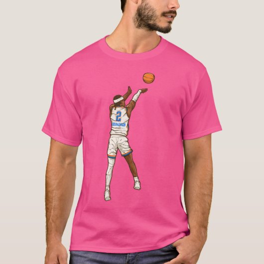 Shai Gilgeous-Alexander Fadeaway-Cartoon T-shirt (Voorkant)