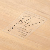 Shailene Black Wedding Acryl Uitnodigingen (Laagn)