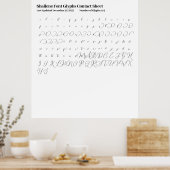 Shailene Font Glyphs Contactblad Poster (Keuken)