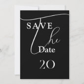 Shailene Zwart-wit bruiloft Save The Date Kaart (Voorkant)