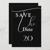 Shailene Zwart-wit bruiloft Save The Date Kaart (Voorkant / Achterkant)