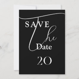 Shailene Zwart-wit bruiloft Save The Date Kaart
