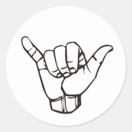 SHAKA ASL RONDE STICKER