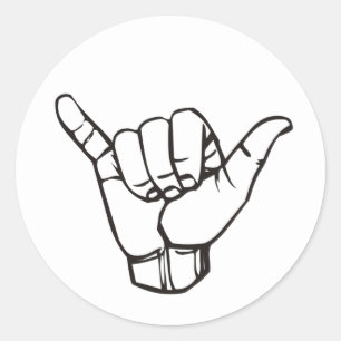 SHAKA ASL RONDE STICKER