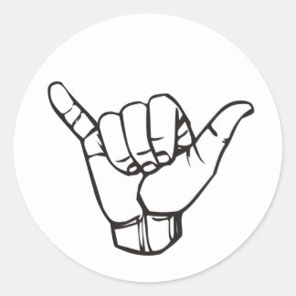 SHAKA ASL RONDE STICKER