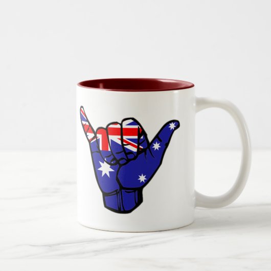 Shaka Australia Flag Tweekleurige Koffiemok (Rechts)