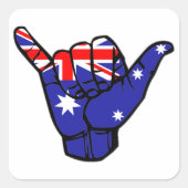 Shaka Australia Flag Vierkante Sticker (Voorkant)