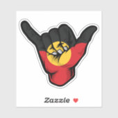 Shaka Hand Aboriginal Flag Goede Vibes Sticker (Vel)