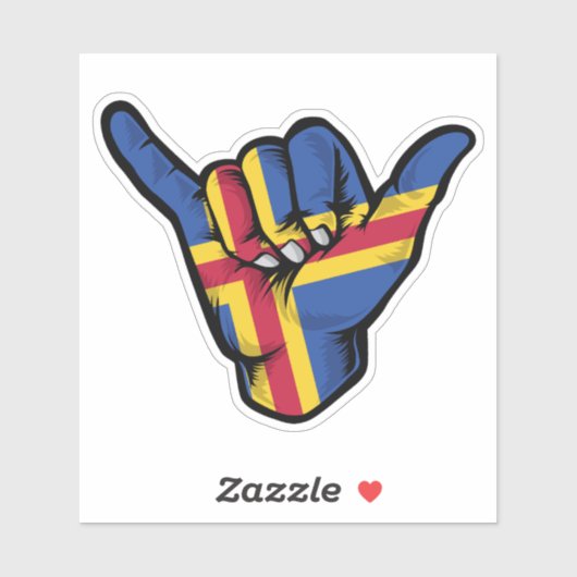 Shaka Hand Aland Flag Good Vibes Sticker (Vel)