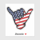 Shaka Hand Amerika Vlag Goede Vibes Sticker (Vel)