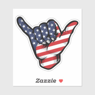 Shaka Hand Amerika Vlag Goede Vibes Sticker