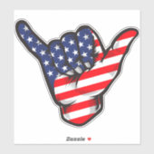 Shaka Hand Amerikaanse vlag VS juli vierde patriot Sticker (Vel)