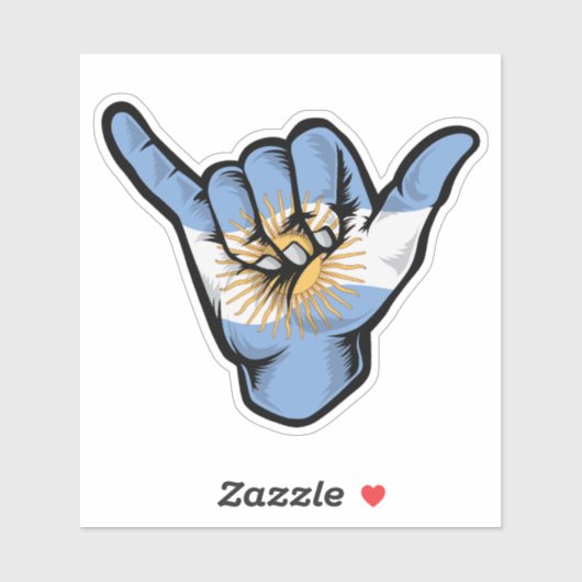Shaka Hand Argentinië Vlag Goede Vibes Sticker (Vel)