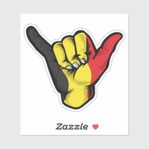 Shaka Hand België Vlag Goede Vibes Sticker