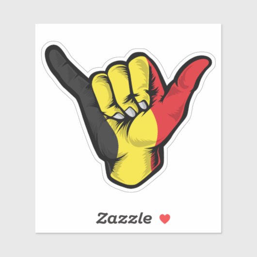 Shaka Hand België Vlag Goede Vibes Sticker (Vel)