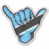 Shaka Hand Botswana Vlag Goede Vibes Sticker (Voorkant)