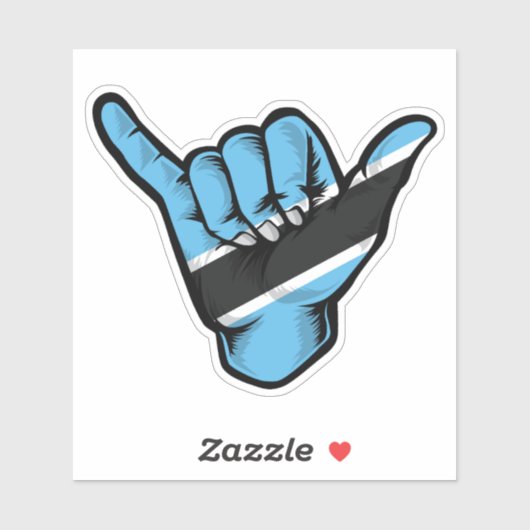 Shaka Hand Botswana Vlag Goede Vibes Sticker (Vel)