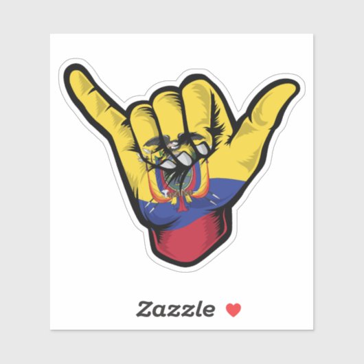 Shaka Hand Ecuador Vlag Goede Vibes Sticker (Vel)