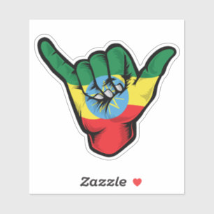 Shaka Hand Ethiopië Vlag Goede Vibes Sticker