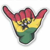 Shaka Hand Ghana Flag Good Vibes Sticker (Voorkant)