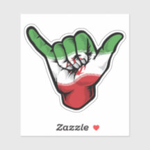 Shaka Hand Iran Vlag Goede Vibes Sticker