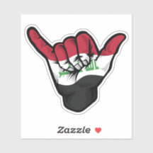 Shaka Hand Iraq Vlag Goede Vibes Sticker