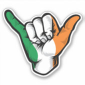 Shaka Hand Ireland Flag Good Vibes Sticker (Voorkant)
