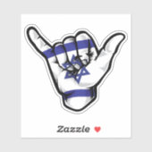 Shaka Hand Israel Flag Good Vibes Sticker (Vel)
