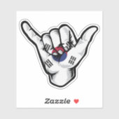 Shaka Hand Korea Vlag Goede Vibes Sticker (Vel)
