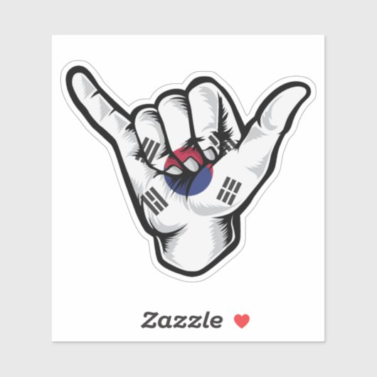 Shaka Hand Korea Vlag Goede Vibes Sticker (Vel)
