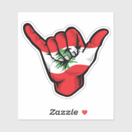 Shaka Hand Libanon Vlag Goede Vibes Sticker