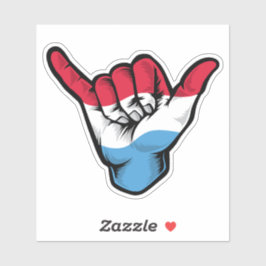 Shaka Hand Luxemburgse Vlag Goede Vibes Sticker