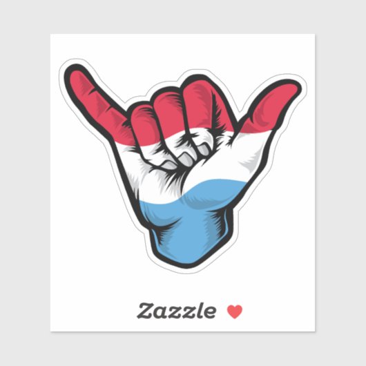Shaka Hand Luxemburgse Vlag Goede Vibes Sticker (Vel)
