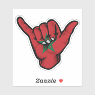 Shaka Hand Marokko Vlag Goede Vibes Sticker