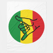 Shaka Hand met Reggae Colors Fleece Deken (Voorkant)