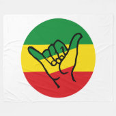 Shaka Hand met Reggae Colors Fleece Deken (Voorkant (Horizontaal))