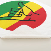 Shaka Hand met Reggae Colors Sherpa Deken (3/4)