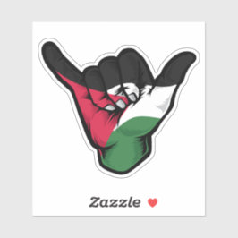 Shaka Hand Palestine Flag Good Vibes Sticker