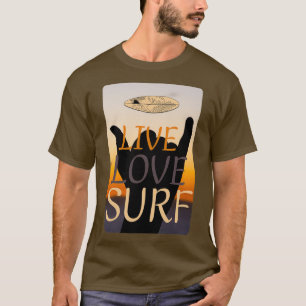 Shaka hand retro surfing shaka design coole natuur t-shirt