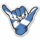 Shaka Hand Schotse vlag goede vibes Sticker (Voorkant)