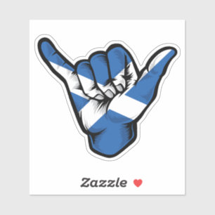 Shaka Hand Schotse vlag goede vibes Sticker