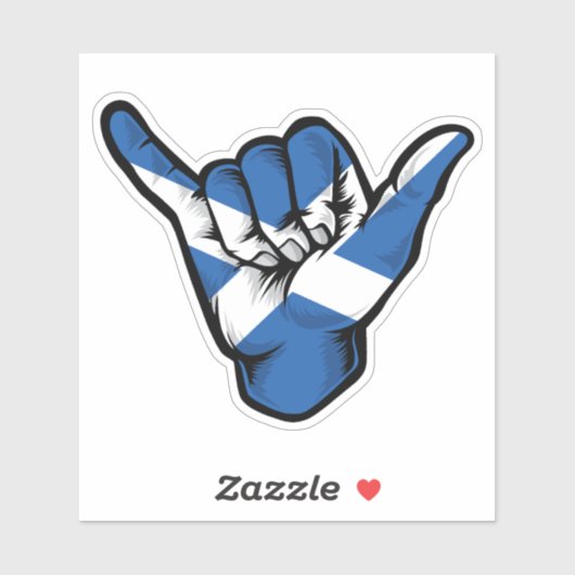 Shaka Hand Schotse vlag goede vibes Sticker (Vel)