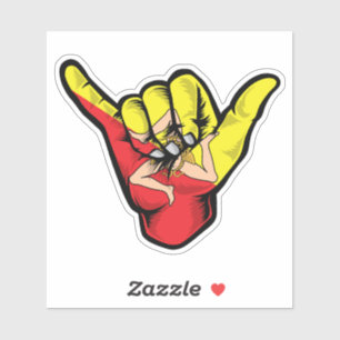 Shaka Hand Sicilië Vlag Goede vibes Sticker