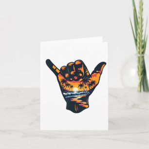 Shaka Hand Sign Aloha Surfen Surf Zomervakantie Kaart
