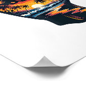 Shaka Hand Sign Aloha Surfen Surf Zomervakantie Poster (Hoek)