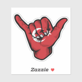 Shaka Hand Turkije Vlag Goede Vibes Sticker