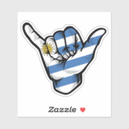 Shaka Hand Uruguay Vlag Goede Vibes Sticker