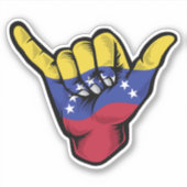 Shaka Hand Venezuela Vlag Goede Vibes Sticker (Voorkant)